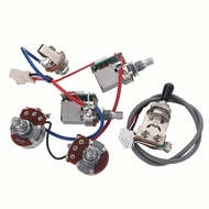 WK-Electric Guitar Pickup Pro Wiring Harness Push Pull Pots with 1 Toggle switch 4 Pots 1 Jack for E