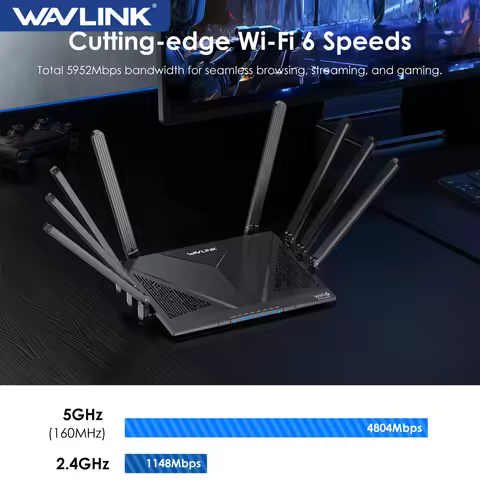 WAVLINK AX3000/6000 Wi-Fi 6 Router Dual Band Gaming Router 2.5Gbps WAN 4x1000Mbps LAN Supports Every