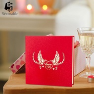 [Serenable] Elegant 3D Love Greeting Card Decorative Paper Card for Anniversary Gift for Girlfriend 