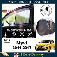 Perodua Myvi 2012-2017 Fit Magnetic Sunshade [4 PCS] Accessories Automotive Car
