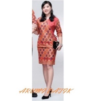 blouse rok/baju/setelan/seragam batik wanita 1621 merah jumbo - size xl