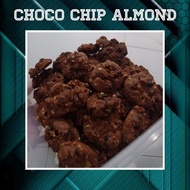 💙 Biskut Choco Chip Almond, Coklat Chip Homemade, Biskut Raya, Kuih Raya Coklat Chip