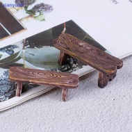 [xianyuan] 2PCs Wood Bench Home Ornaments Figurines DIY Aquarium/Dollhouse Decor XY
