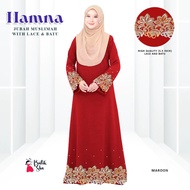 Jubah Abaya Alisha yellow Lace with Batu Latest Design untuk RAYA 2025 Muslimah