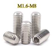 Set Screw Grub Screw 304 stainless steel  M1.6/M2/M2.5/M3/M4/M5/M6/M8 * L2-70mm 【SZ-ZY】+2