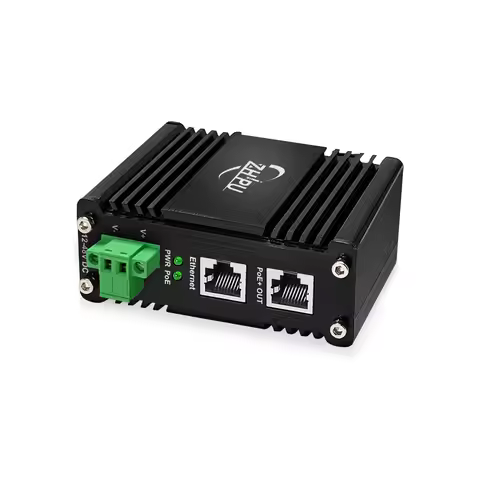Industrial Gigabit 30W/90W PoE Injector 802.3af/at/bt 12~48VDC Redundant Power Input DIN-Rail and Wa