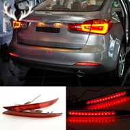 【wiiyaadss1.sg】2PCS Car Red Len Led Rear Bumper Reflector LED Brake Light Tail Fog Lamp for Kia K3 Cerato Forte 2012-2016