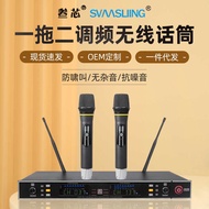 Wireless Microphone One for Two FM U-segment Home Stage Performance Microphone Singing Microphone