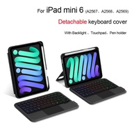 Detachable Wireless Bluetooth Touchpad Keyboard Case for iPad Mini 6th Gen A2567 A2568 A2569 with Ba