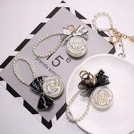 Chanel Style Pendant Car Keychain Bag Charm Personalized Keychain Couple Eternal Flower Valentine's 