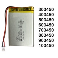 JST PH2.0 2pin3.7V1000mAh 303450 403450 603450 703450 803450 903450 103450Lithium Polymer LiPo Recha