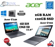 ( Termurah Acer C740 / C720  Windows 10 Laptop ) Acer Intel Celeron Dual Core  128GB /256GB M.2 SSD
