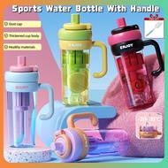 ☛ 820ML Cute Sports Water Bottle With Handle Jug Plastic Dopamine Bottle Cup With Straw Tea Cup