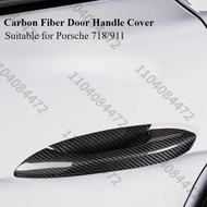 For Porsche 718 911 Boxster Cayman Car Exterior Door Handle Cover Doorknob Shell  Real Carbon Fiber 