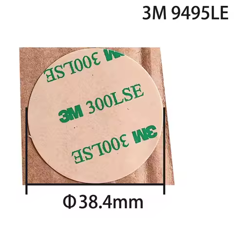 50 circles/lot, round 38.4mm, 3M 300LSE 9495LE Strong Bond Two Sticky Adhesive Tape Sticker, Clear, 