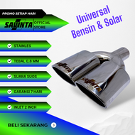 Savinta Knalpot Suos Oval Cabang Stainles Mobil Bensin Solar Truk