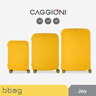 bbag shop : CAGGIONI กระเป๋าเดินทางแบบโครง รุ่นจอย (Joy C20021) [สีเทา/สีนู้ด/สีเหลือง] วัสดุPP100% 4 ล้อ ล้อคู่ หมุนได้ 360 องศา ระบบกุญแจล็อค TSA กระเป๋าเดินทางล้อลาก