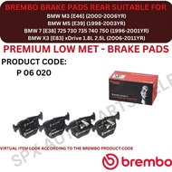 BREMBO GENUINE DISC BRAKE PAD (REAR) FOR BMW M3 [E46] '00-06YR / M5 [E39] '98-03YR / 7 [E38] '96-01Y