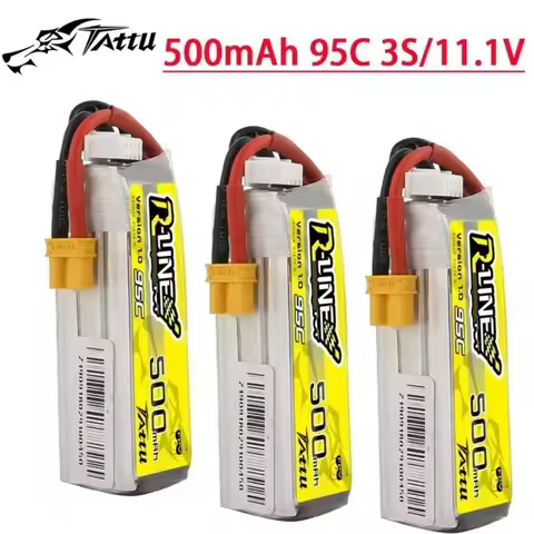 TATTU R-LINE 1.0 11.1V Lipo Battery 500mAh 95C With XT30 Plug For RC FPV Airplane Quadcopter Helicop