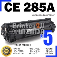 5x Compatible to HP CE285A 85A CE285 285A 285 Laserjet P1002 P1003 P1004 P1005 P1006 P1007 P1008 P1009 P1100 P1102 P1104 P1106 P1107 P1108 P1109 M1132 M1134 M1136 M1137 M1138 Laser Toner Cartridge Printer Ink #H-CE285A(X5)