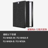 全城熱賣 - 一套三塊適用於Sharp FU-W40AW FU-W40AR FU-W40AB FU-W50A空氣清新機 HEPA+除甲醛+活性碳濾網濾芯組合