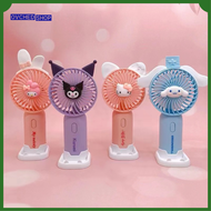 OVCHED SHOP Sanrio Mini Portable Fan Plastic Hand-held Desktop Fan Cinnamoroll USB Rechargeable Fan Students