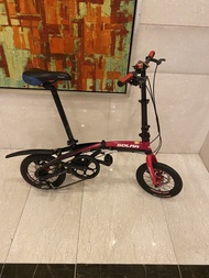 14” 7 speed solar 140D alloy fold bike bicycle disc brake 7速碟剎鋁架摺車單車摺疊單車（上水交收）代步車正常使用Trade at sheung