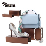 Cos display display rack shopping mall special props stainless steel bag table high and low stool ra