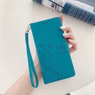 Butterfly Embossed Smartphone Case With Card Slot, Kickstand, Multi-Card Slots, Wrist Strap, Flip Co