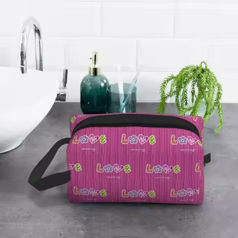 Agatha Ruiz-De La-Prada Pattern Makeup Bag Cosmetic Organizer Storage Dopp Kit Toiletry Cosmetic Bag