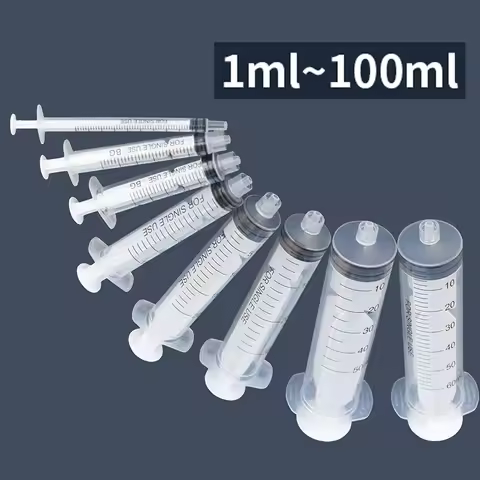 Plastic Disposable Syringe 1ml 3ml 5ml 10ml 20ml 30ml 60ml 100ml Dispensing Syringes Injector Withou