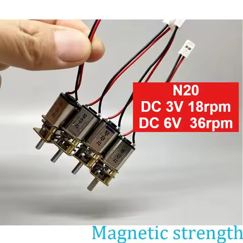 N20 Mini 7mm All Metal Gear Micro Reduction Motor – DC 3V 6V Low Speed 36RPM D-Shaft (D-Axis)