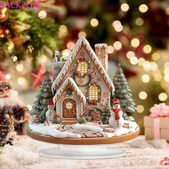 BACK2LIFE Christmas Snow House Statue, 2D Acrylic Xmas Magic House Figurine, Creative Decorative Wat