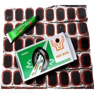 48 Pcs/set Tire Repair Patch Inner Tube Puncture Rubber Patches Glue Set Bike Tyre Repair Kit solidvalue