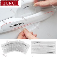 ZR For Nissan 8Pcs/Set Car Door Bowl Handle Sticker Transparent Anti Scratch Protector Film For Navara Almera Livina Kicks e-power NV350 Sentra Terra Leaf Patrol Titan GTR Accessories