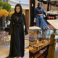 ABAYA 2IN1 2PIECES SUIT DRESS WITH OUTER FLOWY MASHAALLAH CANTIK 😍