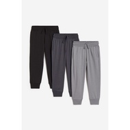 HM เสื้อผ้าเด็ก นุ่ม กีฬาและสันทนาการ กางเกง สำหรับเด็กผู้ชาย ฤดูหนาว วิ่ง กางเกงขายาว แพ็คสามชิ้นแบ