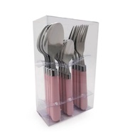 Set Kutleri Pemegang Plastik 12 sudu/Fabian Colour Plastic Handle Cutlery Set - Pink (12 Pcs)