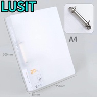 LUSIT Binder File Folder, 2 Holes Office Document Transparent Folder, D-shaped Plastic Lever Arch Fi