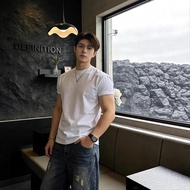 H2O 丨 Original Short-Sleeved T-shirt Men American Men's Tops Three Needles Small Necklines American 