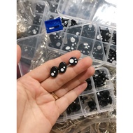 Animal eyes, glitter spotted eyes 8mm (set of 10)