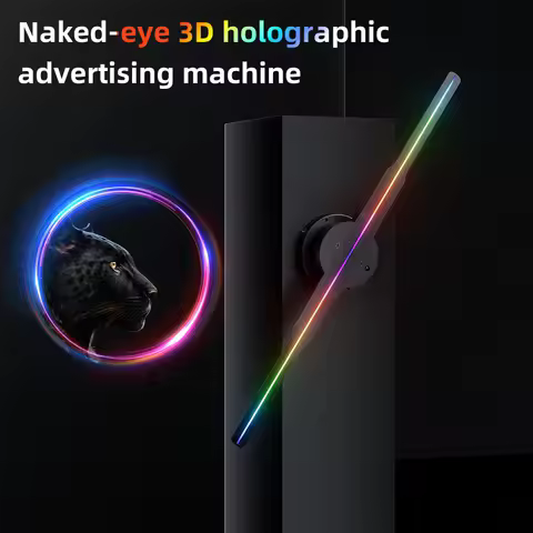 42cm 3D Holographic Fan Wifi Remote Custom ICONS DIY Video LOGO LED Neon Lights Rotating Display AD 