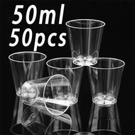 (50PCS)Plastic Shot Glass Disposable Cups Plastic Cake Cups Cups Plastic ShotGlass for Dessert Party