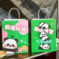 Vvsg Cartoon Panda Gift Bag Student Cute High-Looking Paper Bag Children's Day Inspirational Handbag Gift Packaging Bag QDD