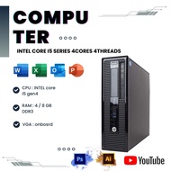 คอมพิวเตอร์ HP Core i5 GEN4 แรม 8GB คอมทำงาน เล่นเน็ต เรียนออนไลน์ ราคาประหยัด ลงวินโดว์ พร้อมใช้งาน