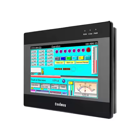 Coolmay 7 inch HMI/PLC all in one rs232 rs485 DC24V transistor output automation controller EX3U-807