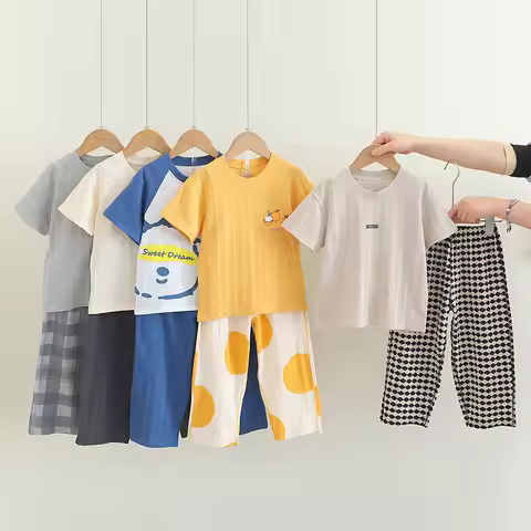 100% Cotton Boys Pajamas Sets Toddlers 2 to 3 4 5 6 7 8 9 10 11 12 13 14 16 Years Short Sleeve Bear 