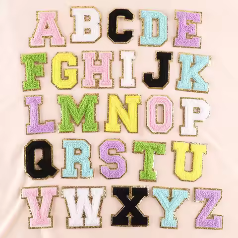 1pcs 5.5CM Letter Patch Felt Letters for Ironing in Clothes A-Z Chenille Letter Patches Embroidered 