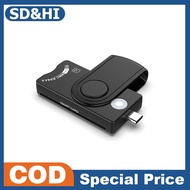 SD&HI USB Smart Card Reader For IC ID Card Bank Card MMC SD TF Memory Card Type-C SIM Adapter For Ph