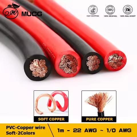 RV PVC Copper wire Flexible wire Soft Black Red Electric cable Auto led Speaker Audio Power Car Wiri